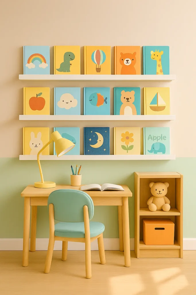 ruang belajar anak dengan dinding edukatif