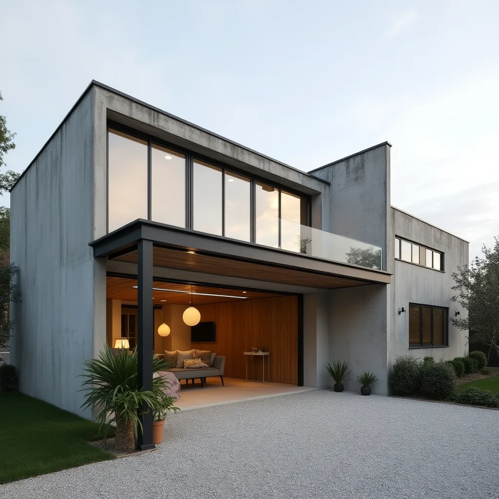 rumah minimalis dengan garasi terbuka