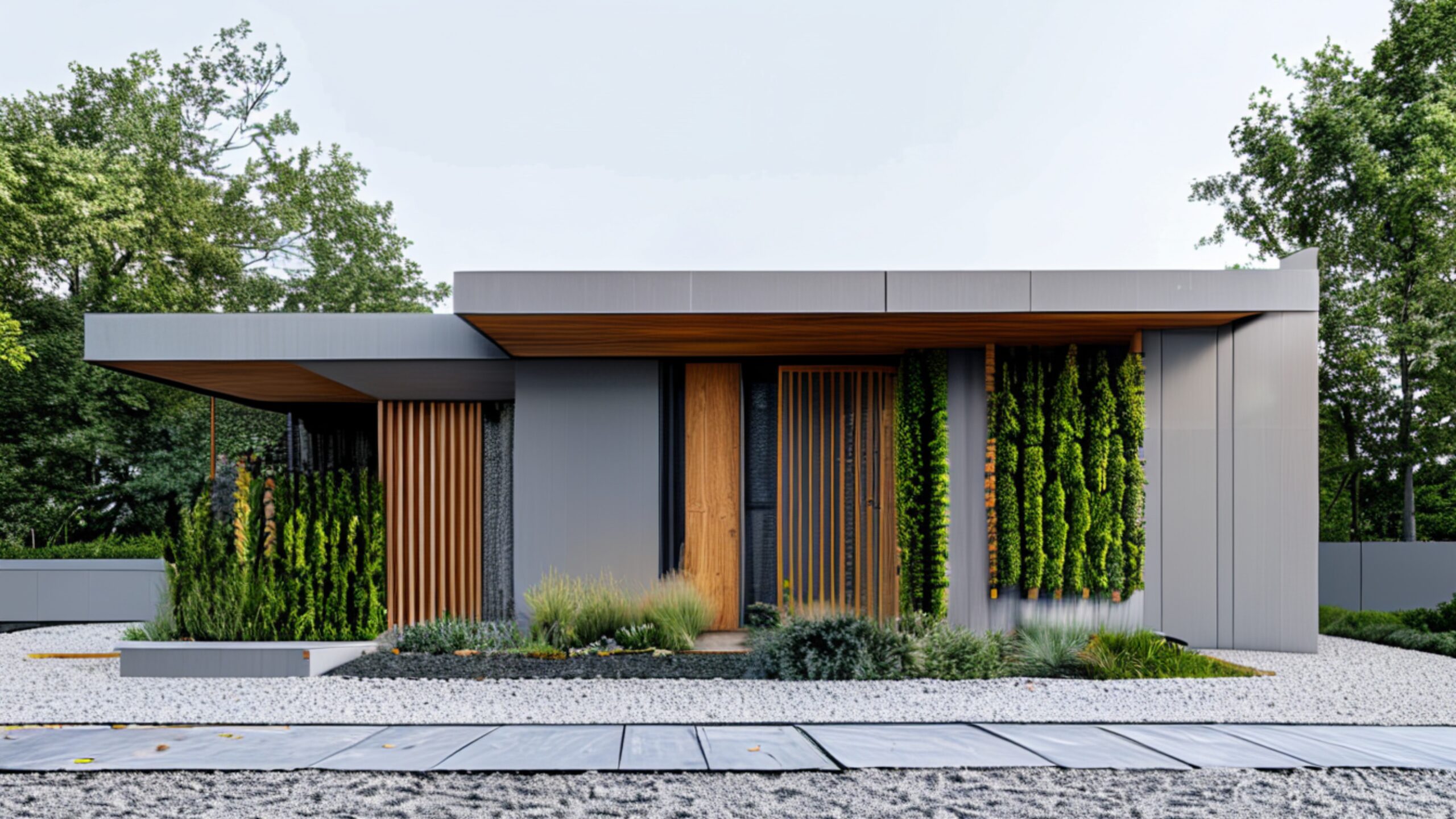 rumah minimalis dengan taman vertikal