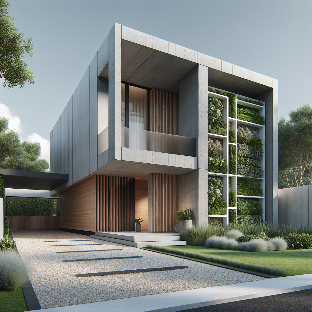 rumah minimalis dengan taman vertikal